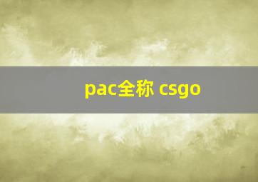 pac全称 csgo